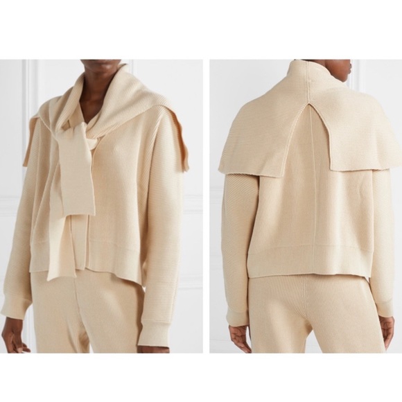 LE17SEPTEMBRE CONVERTIBLE RIBBED COTTON CARDIGAN - Picture 2 of 4